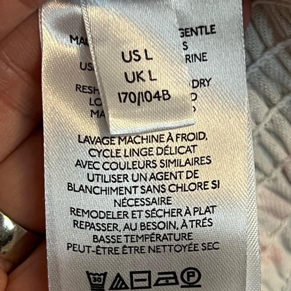 Anthropologie Aurelia Pink and Yellow Puff Sleeve Smocked Blouse Boho Large - Picture 7 of 9